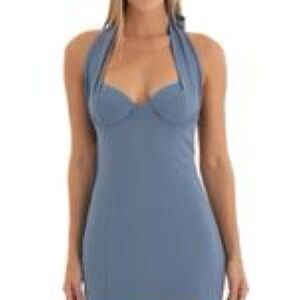 Lucy in the sky Blue Corset Halter Dress